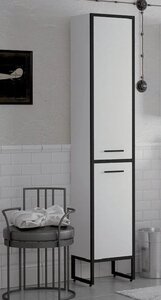 Изображение товара Шкаф-пенал Corozo Айрон 35 SD-00000410, 35 см, напольный, черно-белый