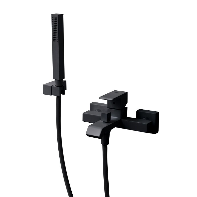 Изображение товара Смеситель для ванны и душа Cezares PORTA-VM-NOP, с душевым гарнитуром, черный матовый