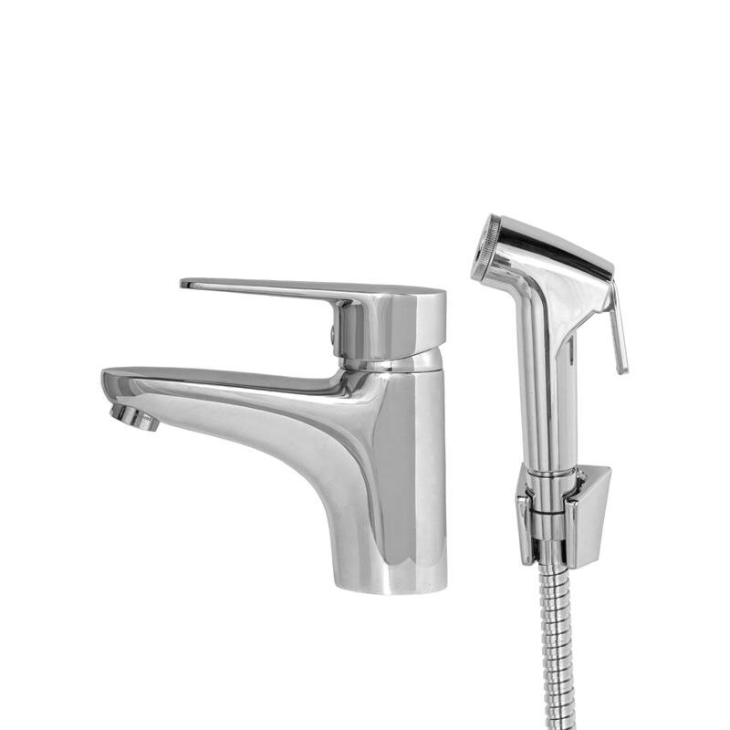 Изображение товара Смеситель Orange Otto для раковины с гигиеническим душем, хром, M22-022cr