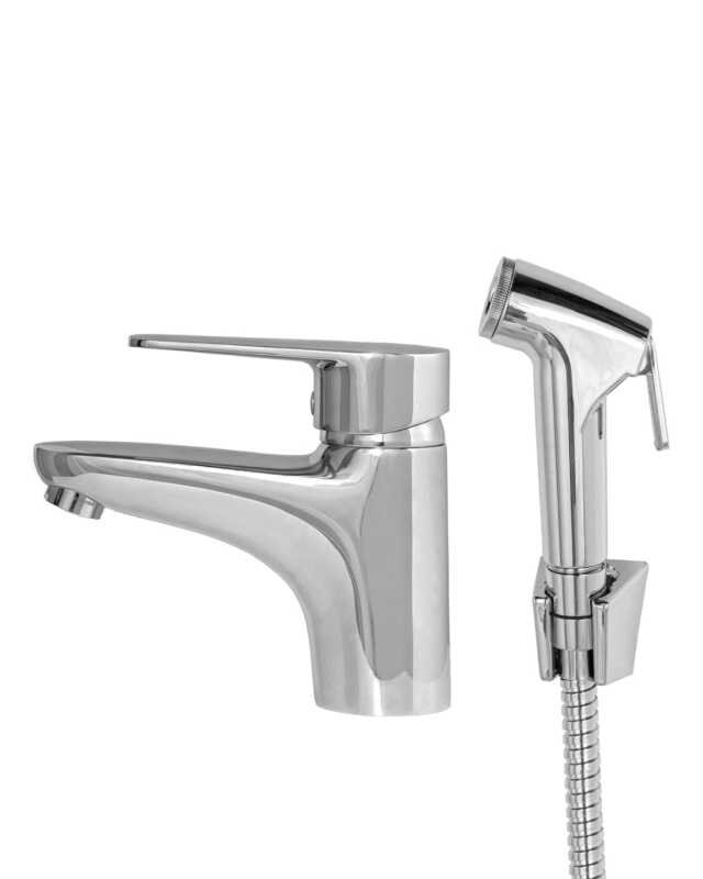 Изображение товара Смеситель Orange Otto для раковины с гигиеническим душем, хром, M22-022cr