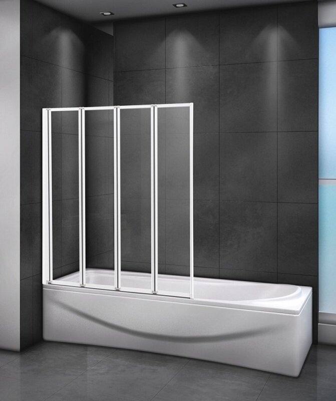 Изображение товара Шторка на ванну Cezares Relax RELAX-V-4-90/140-C-Bi 90х140 см складная прозрачное стекло
