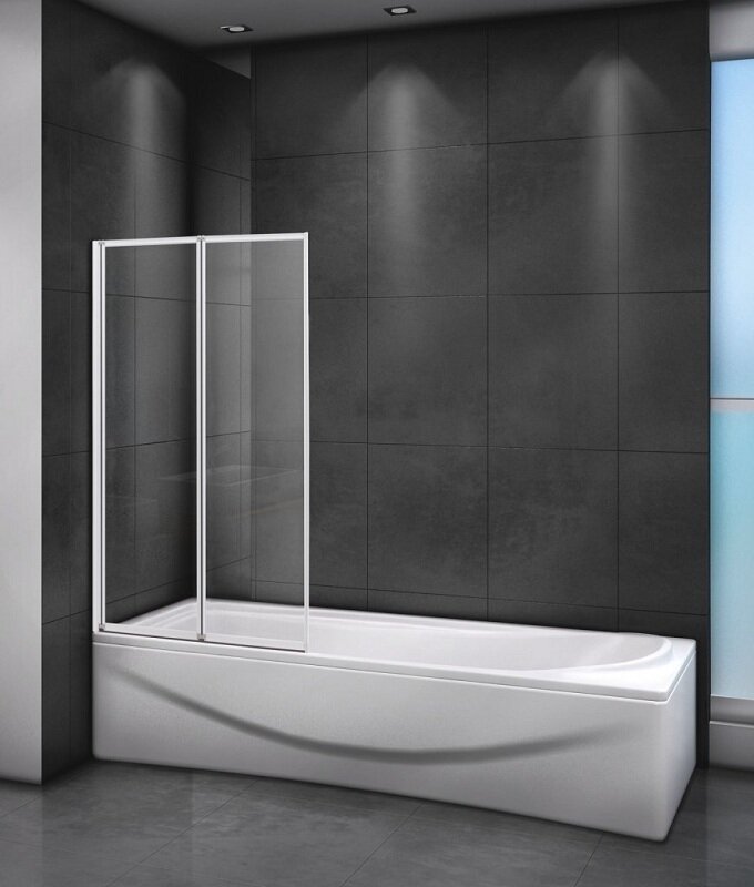 Изображение товара Шторка на ванну Cezares Relax RELAX-V-2-80/140-P-Bi-L, 80 х 140 см, стекло рифлёное, цвет профиля белый