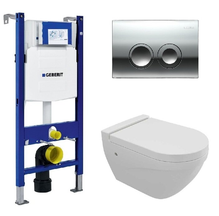 Изображение товара Инсталляция Geberit с унитазом Bocchi Taormina Arch 1012-001-0129 комплект белый