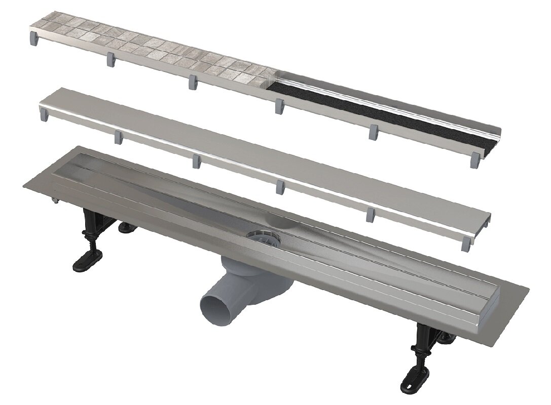 Изображение товара Дренажный канал AlcaPlast APZ13-DOUBLE9-850 для душевых, воротник 150 см