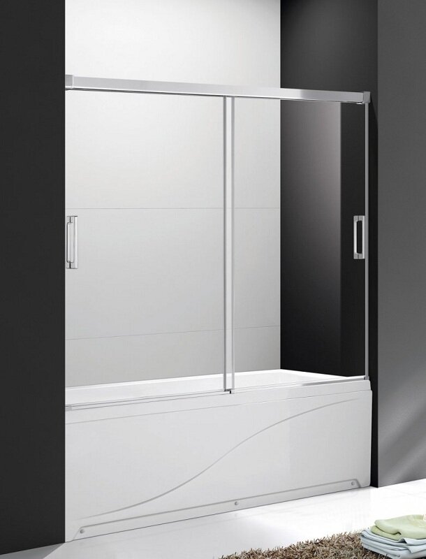 Изображение товара Шторка для ванны Cezares Tandem-soft 170x145 см, хром, стекло