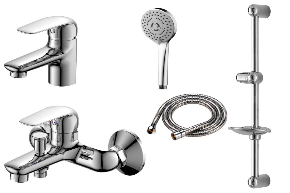 Изображение товара Комплект смесителей Orange Iris M41-311cr для ванны и раковины с хромовым покрытием, Германия