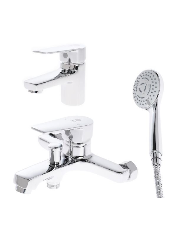 Изображение товара Комплект смесителей для ванны и раковины Orange Loop M26-311cr хром