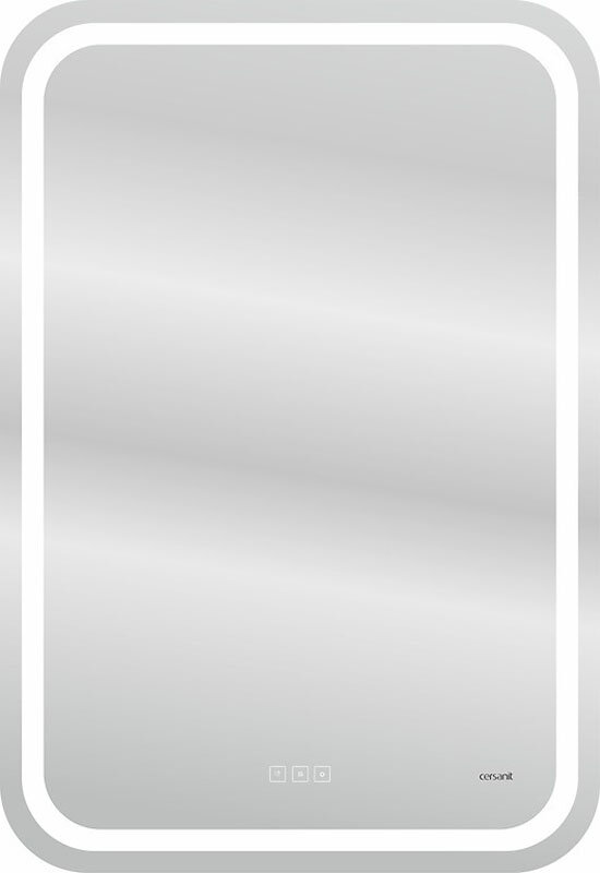 Изображение товара Зеркало Cersanit Design Pro LU-LED050*55-P-OS, с LED-подсветкой и антизапотеванием, часы, 55 х 80 см