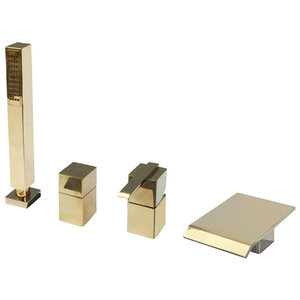 Изображение товара Смеситель каскадный на борт ванны Rav-Slezak Loira LR573.5PZ, на 4 отверстия, золото