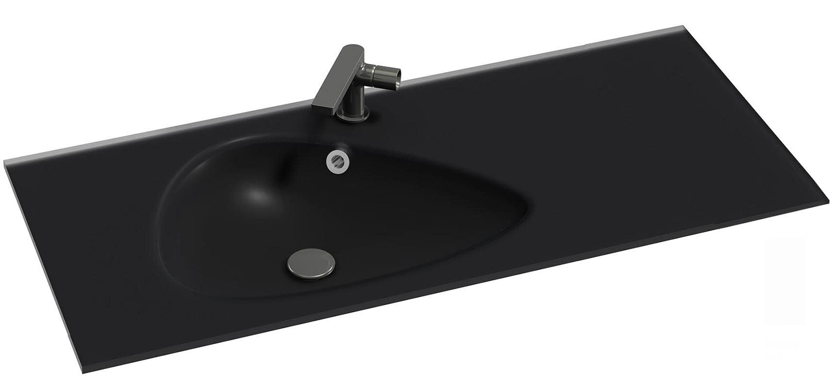 Изображение товара Стеклянная раковина-столешница Jacob Delafon Nouvelle Vague EB3021-DE2 100 см черная матовая