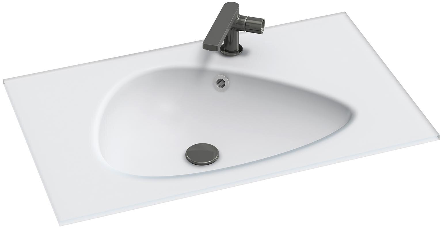 Изображение товара Стеклянная раковина Jacob Delafon Nouvelle Vague EB3020-DE1, 80 см, белая матовая