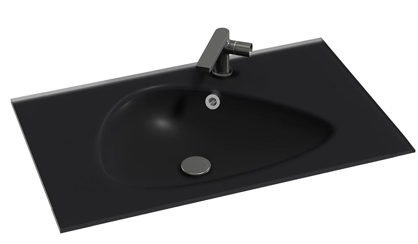 Изображение товара Стеклянная раковина-столешница Jacob Delafon Nouvelle Vague 80 см черная матовая