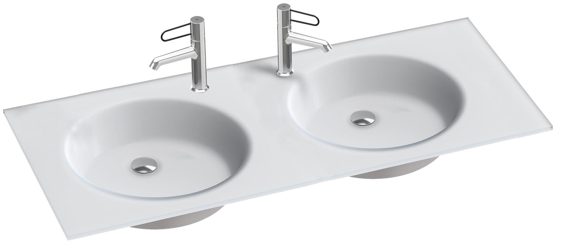 Изображение товара Стеклянная раковина Jacob Delafon Odeon Rive Gauche 120 см белая матовая