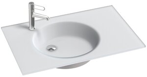 Изображение товара Стеклянная раковина Jacob Delafon Odeon Rive Gauche EB2562-DE1, 80 см, белый матовый