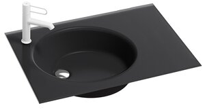 Изображение товара Стеклянная раковина Jacob Delafon Odeon Rive Gauche EB2562-DE2, 80 см, черный матовый