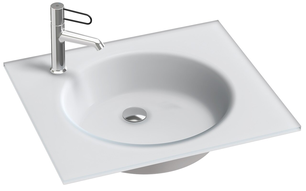 Изображение товара Стеклянная раковина Jacob Delafon Odeon Rive Gauche 60 см белый матовый