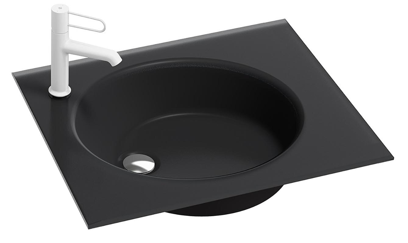 Изображение товара Стеклянная раковина Jacob Delafon Odeon Rive Gauche 60 см черный матовый