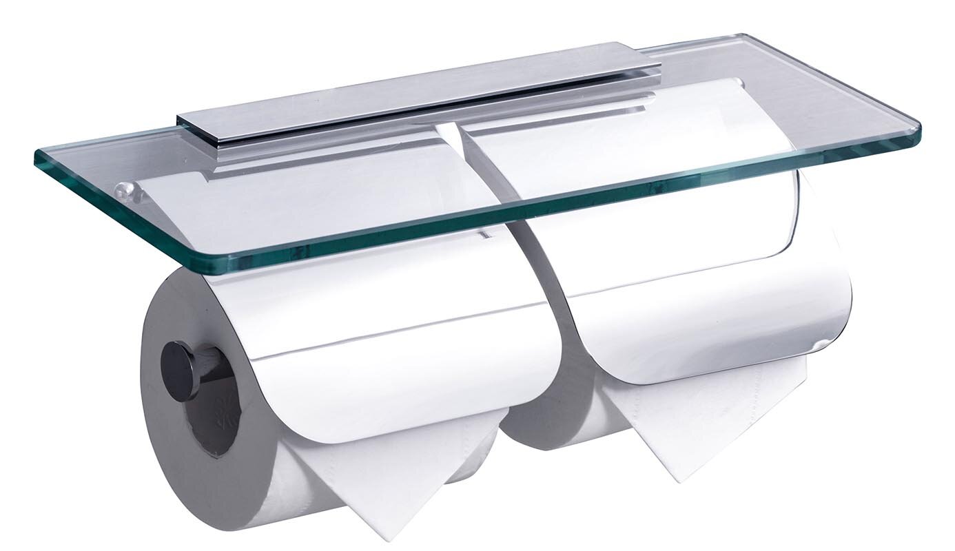 Изображение товара Держатель туалетной бумаги с полкой для телефона Rush Edge ED77132 хромированный