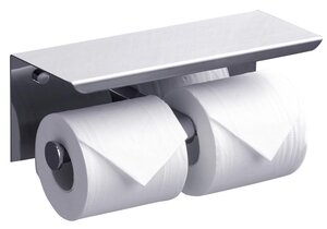 Изображение товара Держатель туалетной бумаги Rush Edge ED77142A двойной, с полкой для телефона