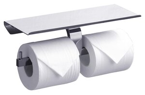 Изображение товара Держатель туалетной бумаги Rush Edge ED77142B двойной, с полкой для телефона