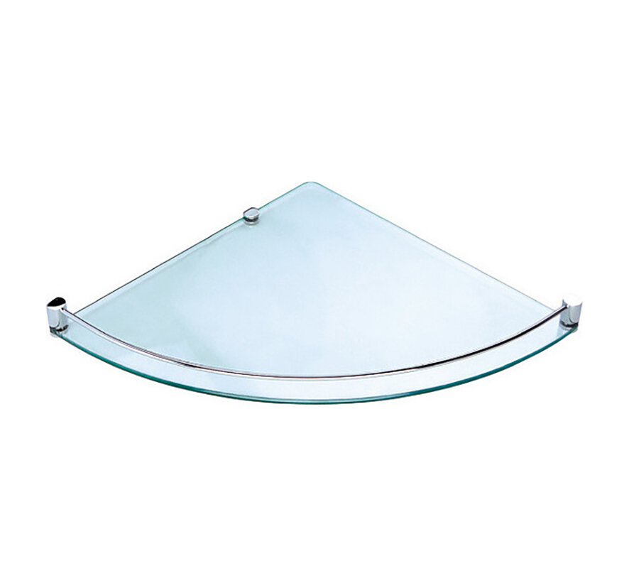 Изображение товара Полка Rush BI76611 — хромированная настенная полка из стекла и латуни