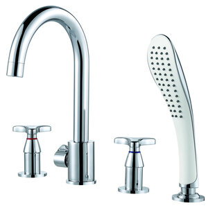 Изображение товара Смеситель D&K Goethe Hessen DA1384941 на борт ванны хром двухвентильный