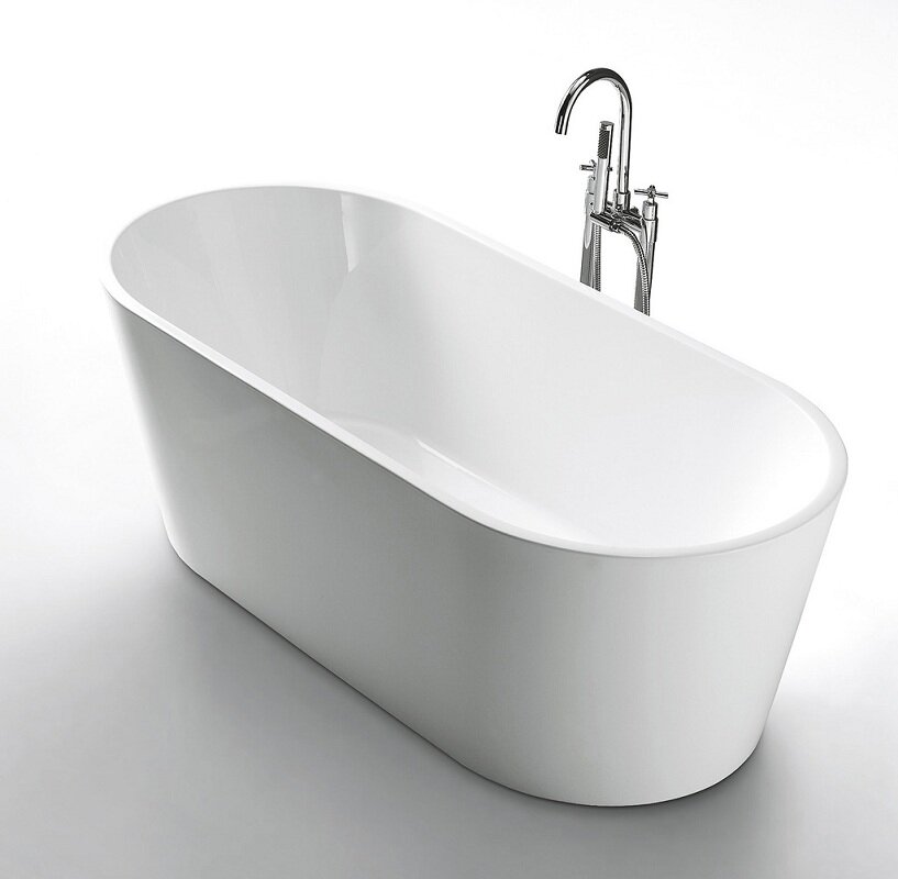 Изображение товара Акриловая ванна BelBagno BB202 160x80 см овальная с сливом и гарантием