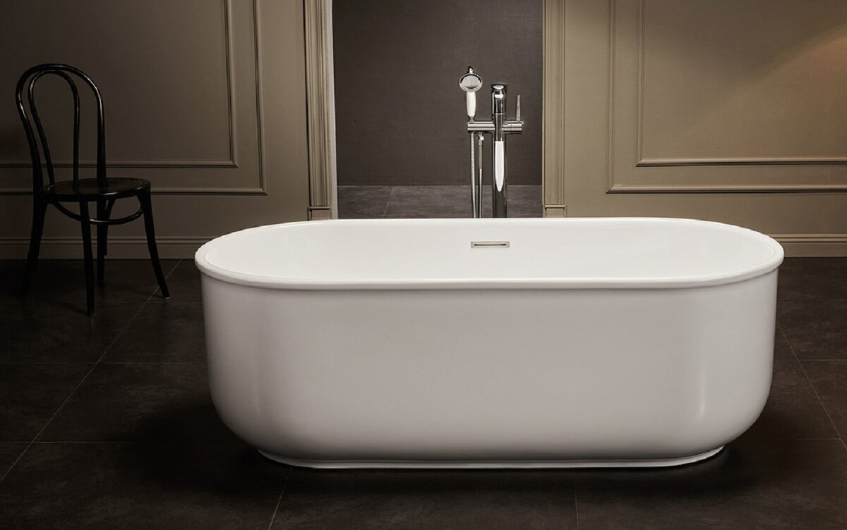 Изображение товара Акриловая ванна BelBagno BB401 170x80 см овальная с сливом-хром Италия