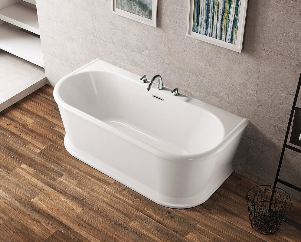 Изображение товара Акриловая ванна BelBagno BB408-1700-800 овальная 170х80 см с хромированным сливом