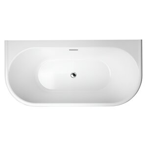 Изображение товара Акриловая ванна BelBagno BB408 150x80 см овальная пристенная белая