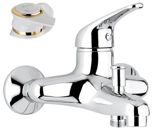 Изображение товара Смеситель для ванны Emmevi Ambra 9001BO белый золото однорычажный автоматическая регулировка