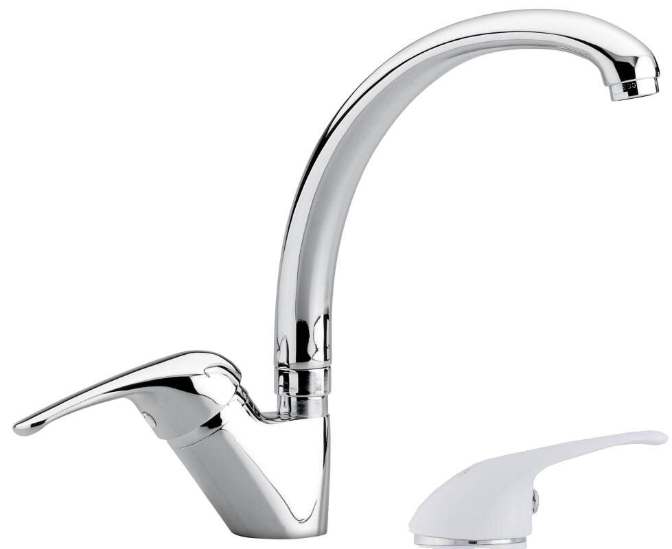 Изображение товара Смеситель Emmevi Ambra 9087BC Белый/Хром с однорычажным управлением