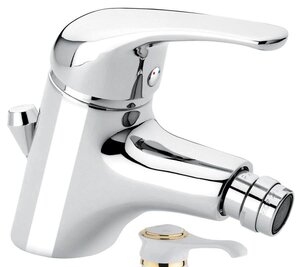 Изображение товара Смеситель для биде Emmevi Ambra 9004BO белый/золото, горизонтальный монтаж