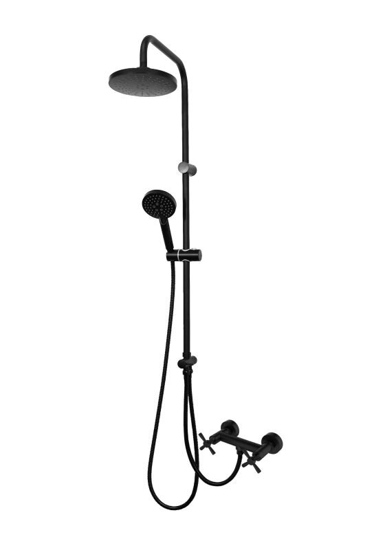 Изображение товара Душевая система Orange Mia M34-922b черный матовый двухрежимный верхний и ручной душ