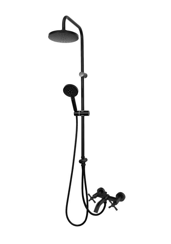 Изображение товара Душевая система Orange Mia с фиксированным изливом черный матовый 200 мм