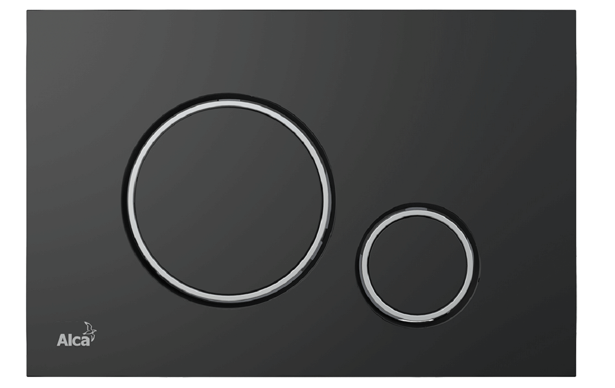 Изображение товара Клавиша смыва AlcaPlast M778, черный матовый, хром глянец