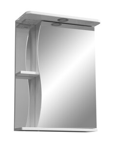 Изображение товара Зеркальный шкаф Stella Polar Волна Верея 55/C, 55 см, левый/правый, подвесной, с подсветкой, белый