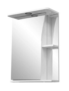 Изображение товара Зеркальный шкаф Stella Polar Волна Винчи, 50 см, с подсветкой, левый/правый , белый