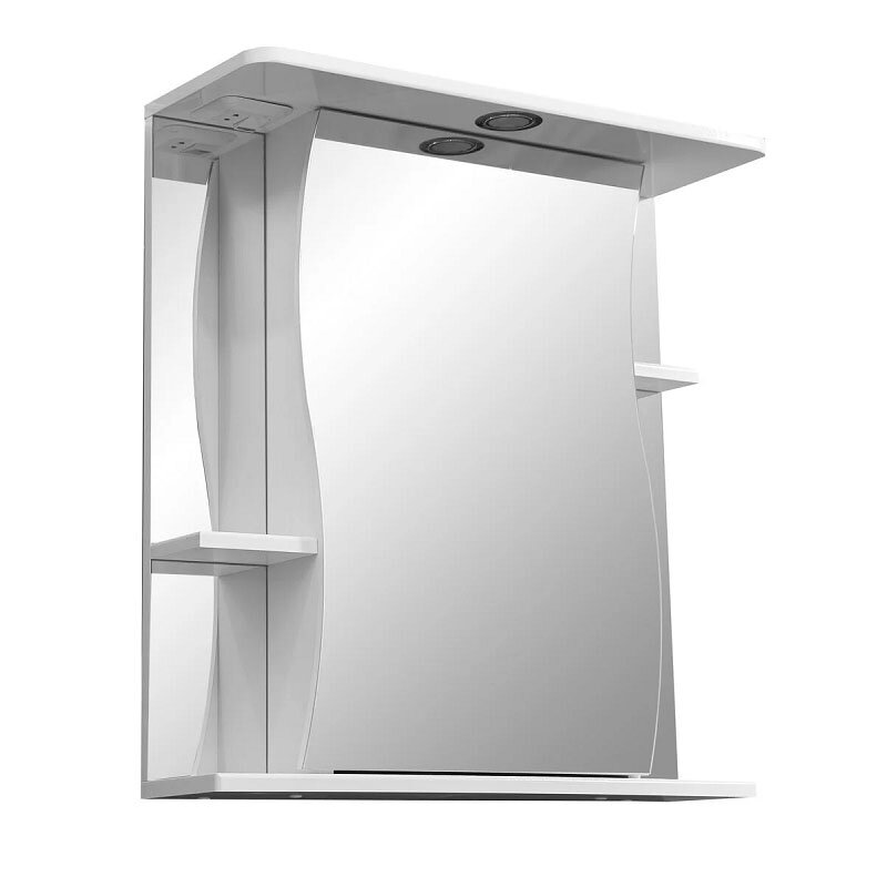 Изображение товара Зеркальный шкаф Stella Polar Волна Лолита 65/C SP-00000054, 65 см, подвесной, белый, правый