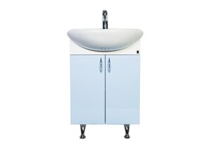 Изображение товара Тумба с раковиной Orange Кларис 55 см напольная голубая с керамической раковиной