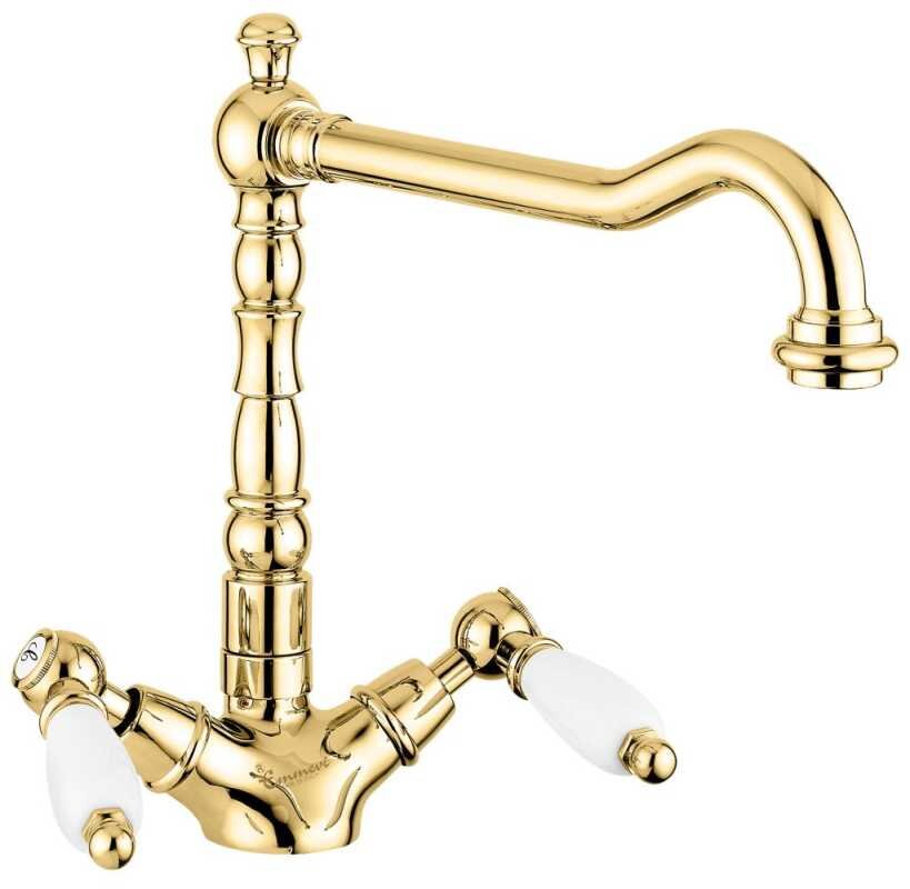 Изображение товара Смеситель для кухни Emmevi Deco Ceramic 121617OR золотой с двухвентильным управлением