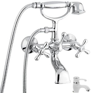 Изображение товара Элегантный латунный смеситель для ванны и душа Emmevi Deco Classic 12011BC бело-хром
