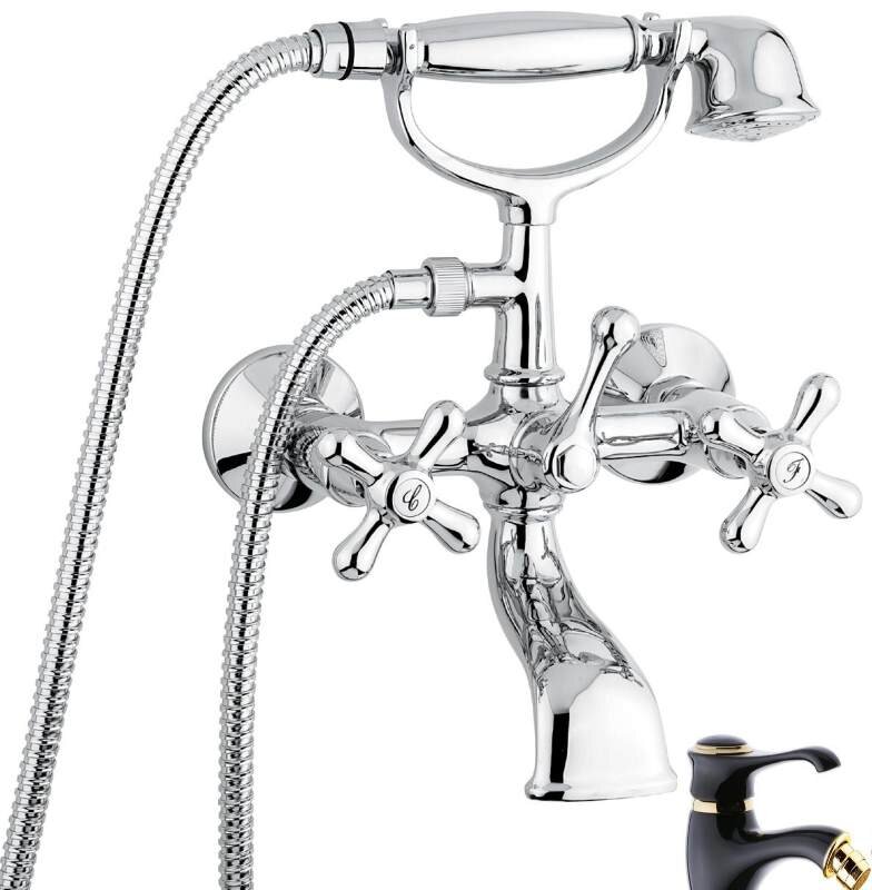 Изображение товара Смеситель Emmevi Deco Classic 12011NO с душем черный Изображение товара Смеситель Emmevi Deco Classic 12011NO с душем черный