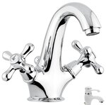 Смеситель для раковины Emmevi Deco Classic 12013BC, белый/хром - фото 1