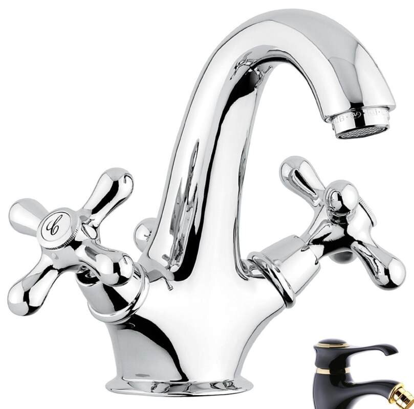 Изображение товара Смеситель для раковины Emmevi Deco Classic 12013NO, черный/золото