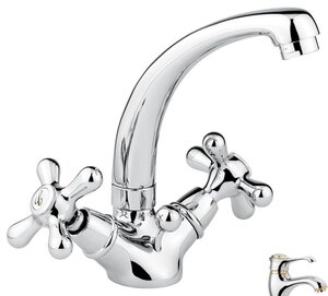 Изображение товара Смеситель для раковины Emmevi Deco Classic 12913CO, хром/золото