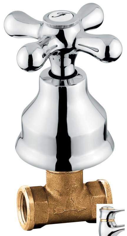 Изображение товара Вентиль Emmevi Deco Classic 12009CO хром/золото - стиль и надежность для ванной