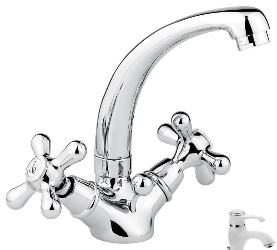 Изображение товара Смеситель для раковины Emmevi Deco Classic 12913BC с поворотным изливом