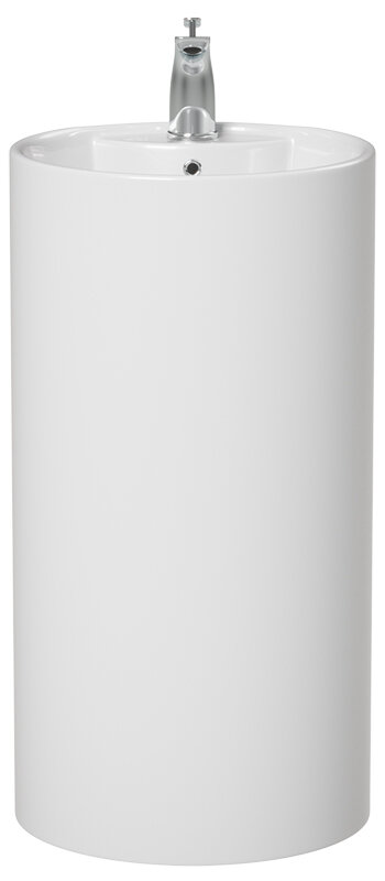 Изображение товара Раковина напольная Laguraty 2090W 45х45х85 см белая для ванной угол накладная