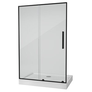 Изображение товара Душевая дверь Alvaro Banos Toledo D140.10 Negro 140 х 190 см раздвижная, стекло прозрачное, черный